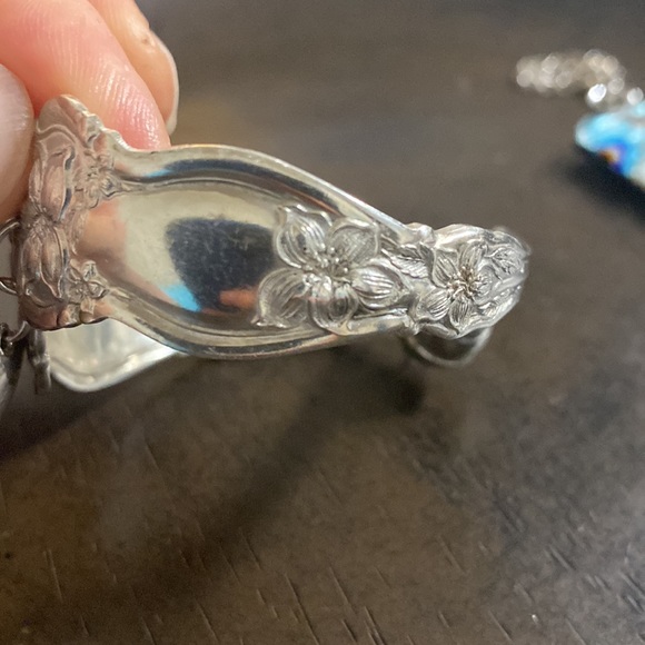 Spoon Bracelet Heart blue Rhinestone charm - Picture 3 of 4